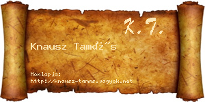 Knausz Tamás névjegykártya